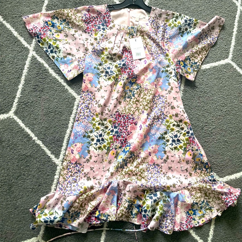 Ted Baker never worn pink floral mini dress